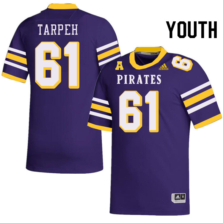 Youth #61 Jayson Tarpeh ECU Pirates College Football Jerseys Stitched-Throwback